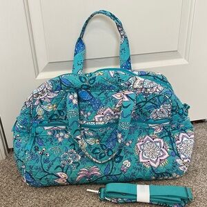Vera Bradley Teal Floral Travel Bag